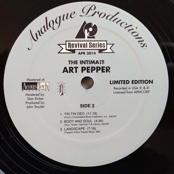 Intimate Art Pepper