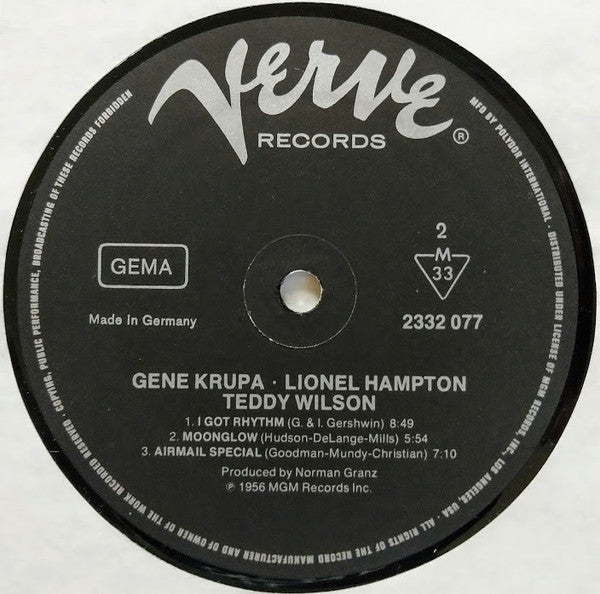Gene Krupa • Lionel Hampton • Teddy Wilson