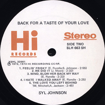 Back For A Taste Of Your Love