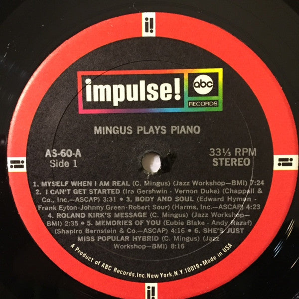 Mingus Plays Piano (Spontaneous Compositions And Improvisations)