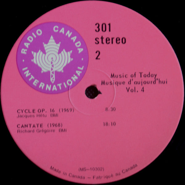Music of today = Musique d'aujourd'hui