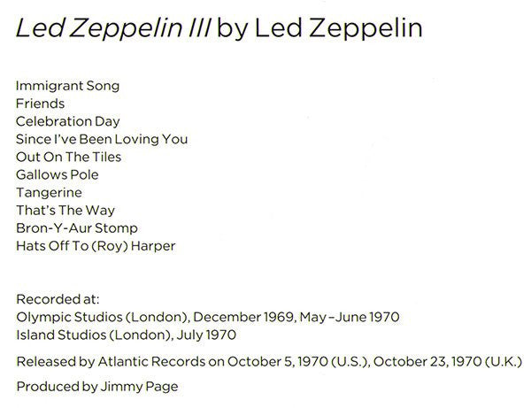 Led Zeppelin III