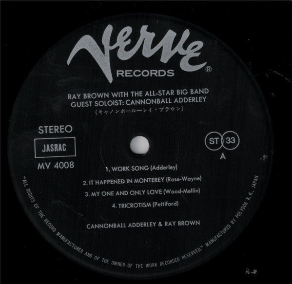 Ray Brown With The All-Star Big Band - Guest Soloist: Cannonball Adderley