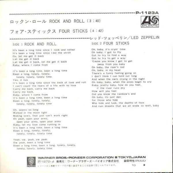 Rock And Roll / Four Sticks