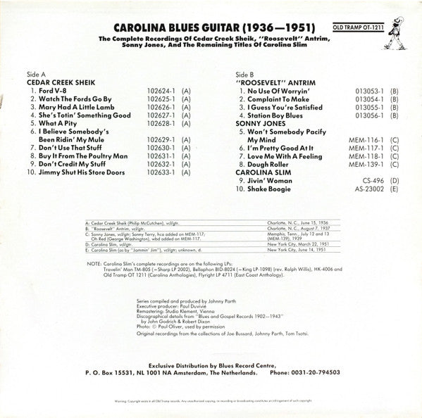 Carolina Blues Guitar (1936-1951)