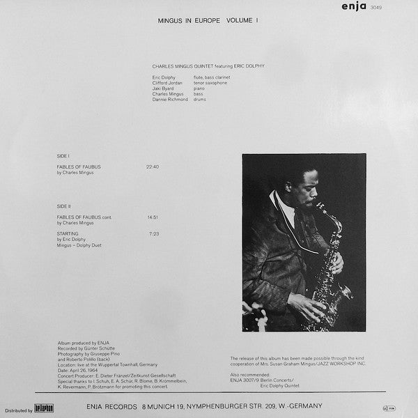 Mingus In Europe Volume I