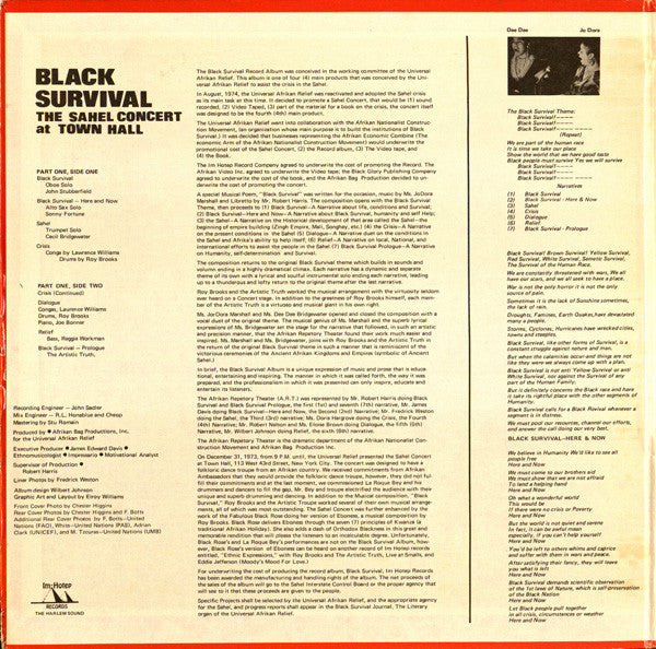 Black Survival - "The Sahel Concert" At Town Hall