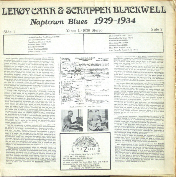 Naptown Blues 1929-1934