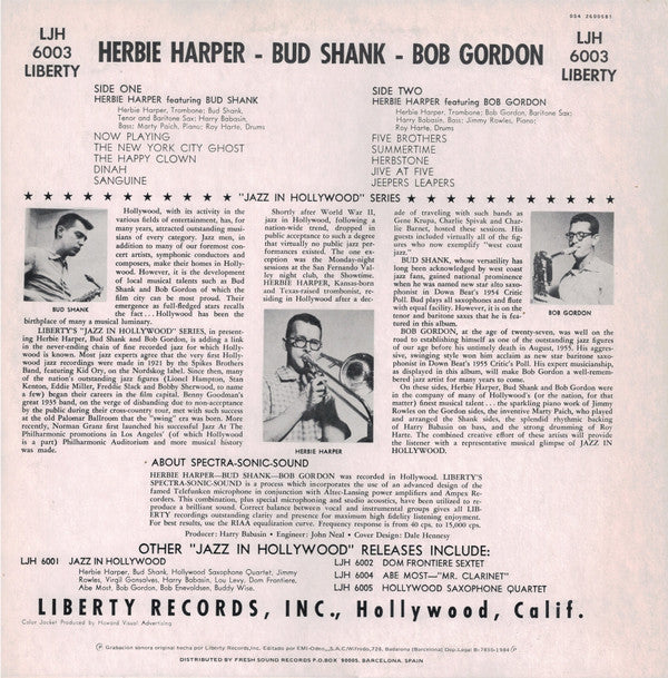 Herbie Harper Featuring Bud Shank And Bob Gordon