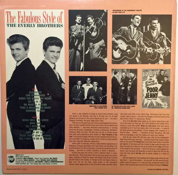 The Fabulous Style Of The Everly Brothers