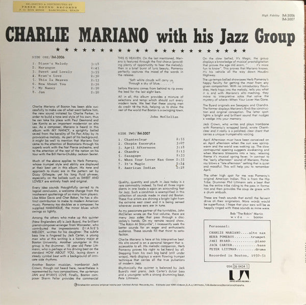 Charlie Mariano With HIs Jazz Group
