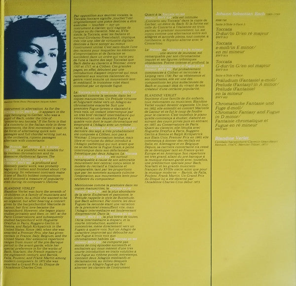 Sämtliche Toccaten = The Complete Toccatas, BWV 910-916 / Präludium (Fantasie) = Prelude (Fantasy), BWV 922 / Chromatische Fantasie Und Fugue = Chromatic Fantasy And Fugue, BWV 903