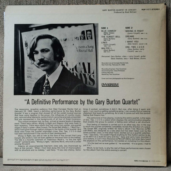 Gary Burton Quartet In Concert