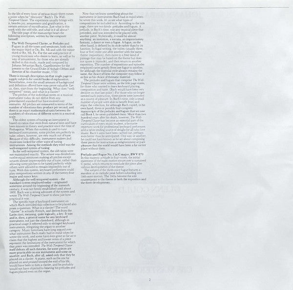 Das Wohltemperierte Klavier BWV 846-893 = The Well-Tempered Clavier = Le Clavier Bien Tempéré