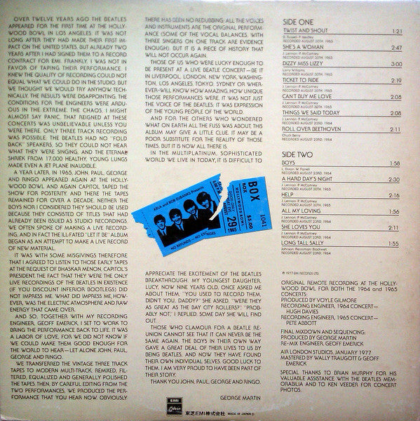 The Beatles At The Hollywood Bowl = ザ・ビートルズ・スーパー・ライヴ!(アット・ハリウッド・ボウル)