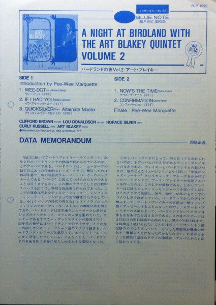 A Night At Birdland Volume 2