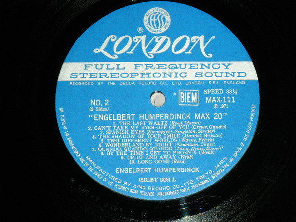 Engelbert Humperdinck Max 20