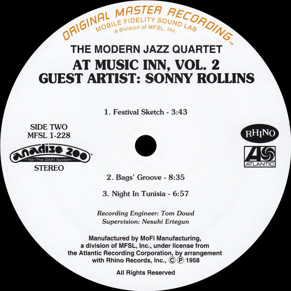 The Modern Jazz Quartet At Music Inn (Volume 2)