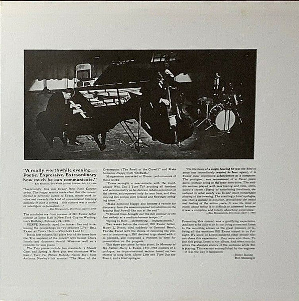 Bill Evans At Town Hall (Volume One)