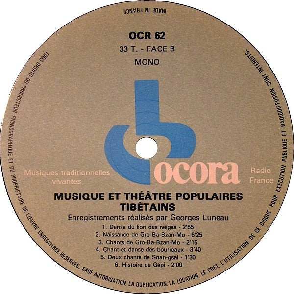 Tibet (Musique Et Théâtre Populaires)