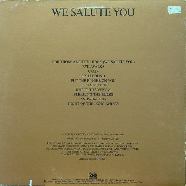 For Those About To Rock (We Salute You)