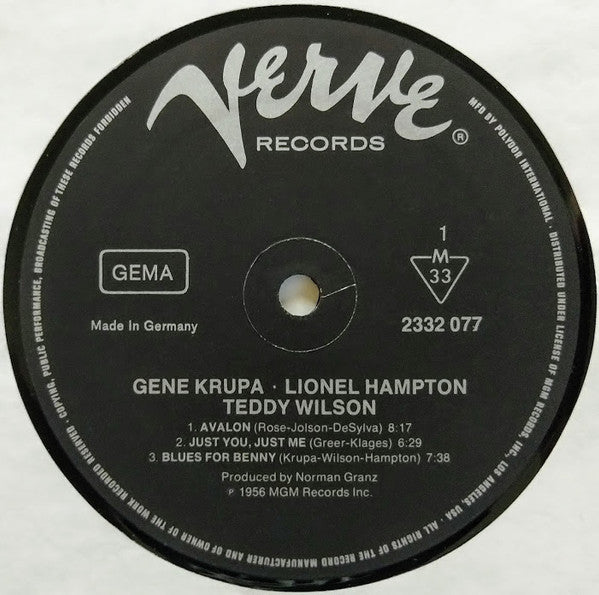 Gene Krupa • Lionel Hampton • Teddy Wilson