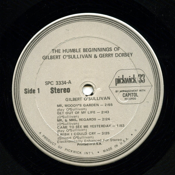 Humble Beginnings Of England's Gilbert O'Sullivan & Gerry Dorsey