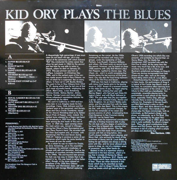 Kid Ory Plays The Blues