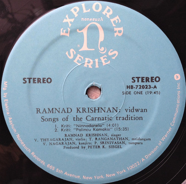Vidwan/Songs Of The Carnatic Tradition = 南インド古典声楽の真髄