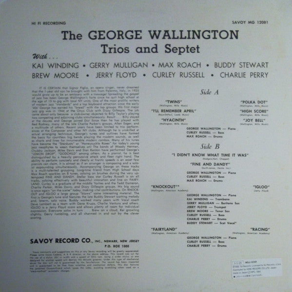 The George Wallington Trios & Septet