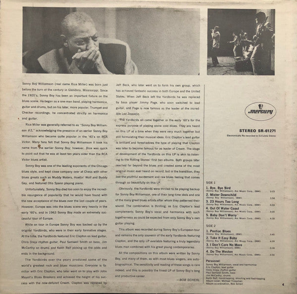 Eric Clapton And The Yardbirds Live With Sonny Boy Williamson