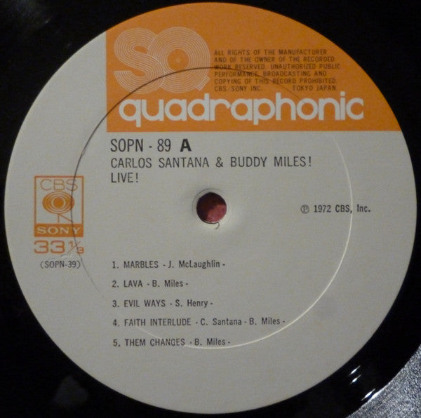 Carlos Santana & Buddy Miles! Live!