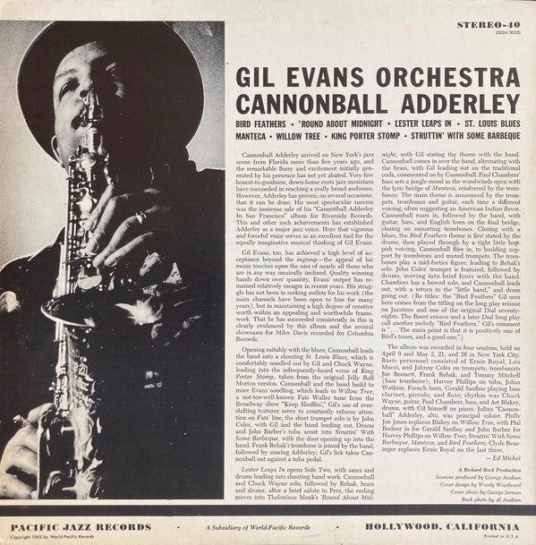 Gil Evans Orchestra Featuring Cannonball Adderley