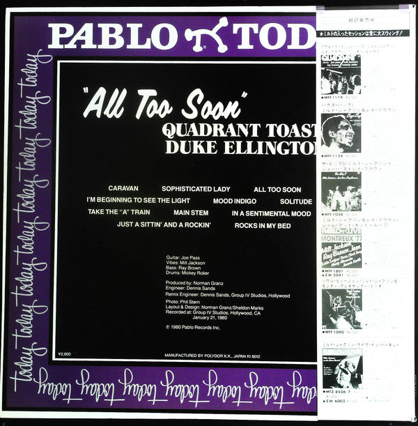 All Too Soon Quadrant Toasts Duke Ellington