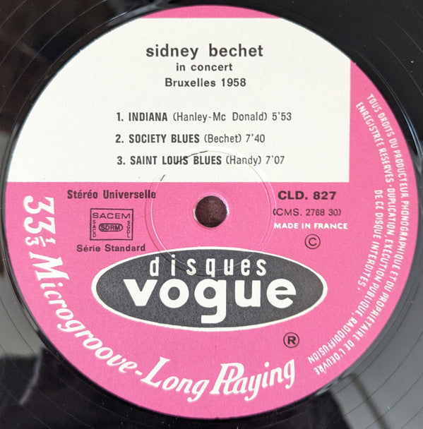 Sidney Bechet In Concert - Bruxelles 1958