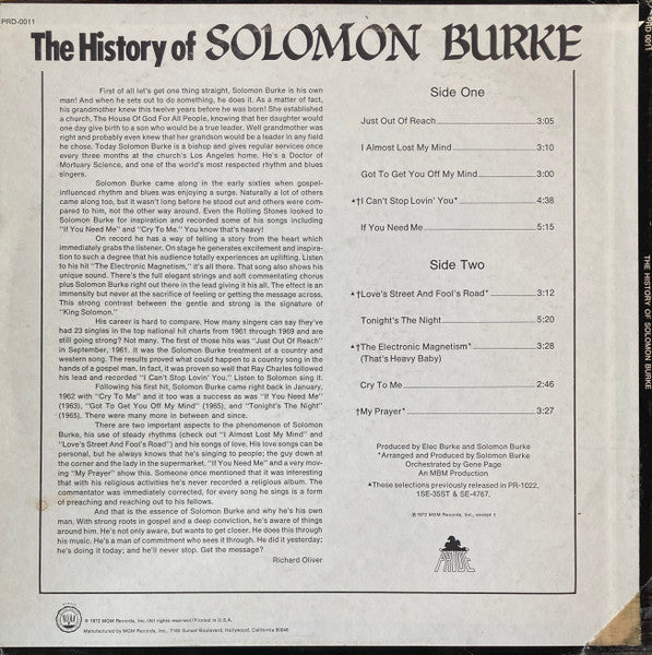 The History Of Solomon Burke