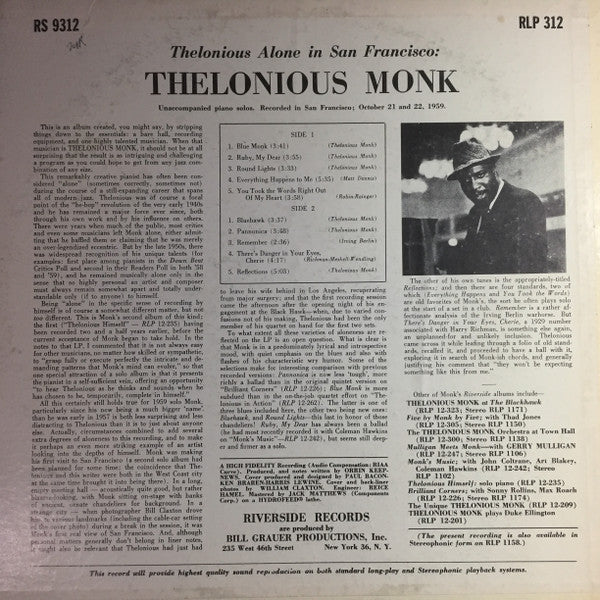 Thelonious Alone In San Francisco