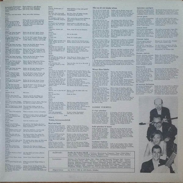 Robin Et Marion • Llibre Vermell U.A. - Weltliche Musik Um 1300