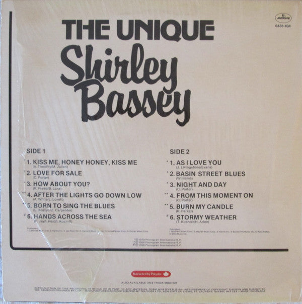 The Unique Shirley Bassey