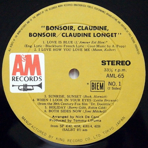 Bonsoir, Claudine, Bonsoir / クロディーヌ・ロンジェの魅力のすべて