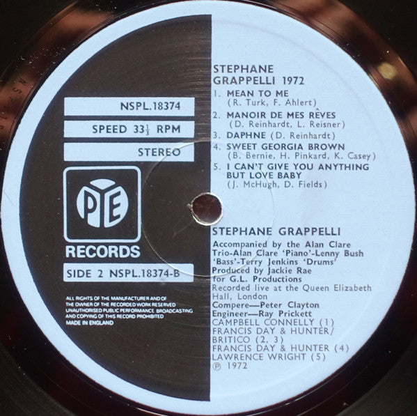 Stéphane Grappelli 1972 (Recorded Live At The Queen Elizabeth Hall London)