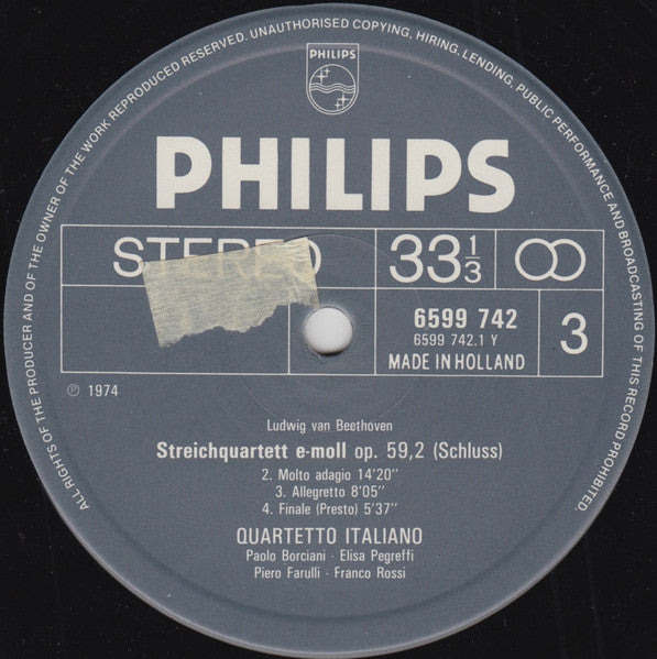 «Rasumowsky» Streichquartette = String Quartets = Quatuors A Cordes Op.59 Nos.1, 2, 3