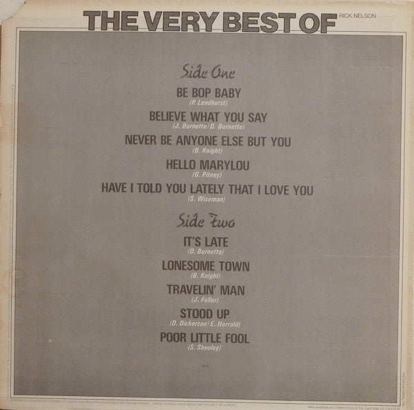 The Very Best Of Rick Nelson
