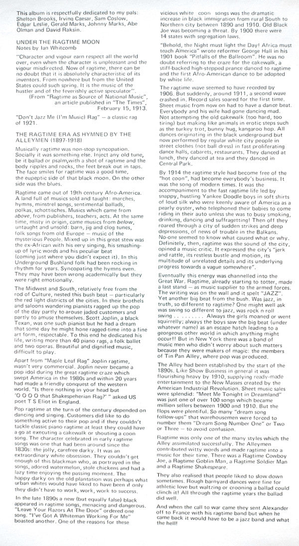 Under The Ragtime Moon