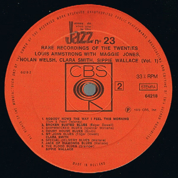 Louis Armstrong With Maggie Jones, Nolan Welsh, Clara Smith, Sippie Wallace (Vol. 1)