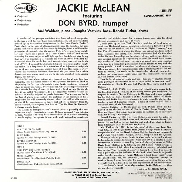 The Jackie McLean Quintet