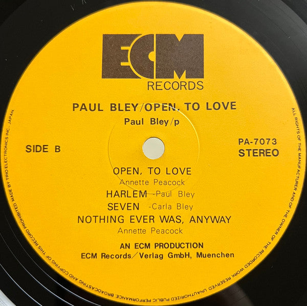 Open, To Love = オープン、トゥ・ラヴ