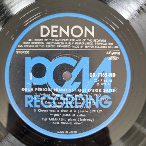 De La Période Humoristique D'Erik Satie