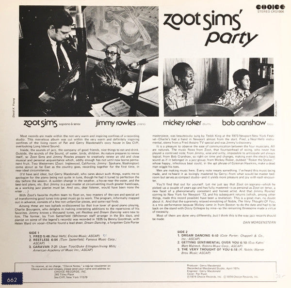 Zoot Sims' Party