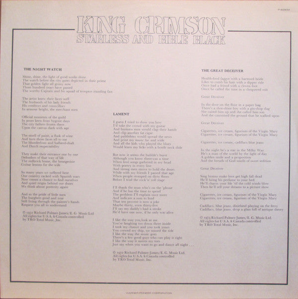 Starless And Bible Black